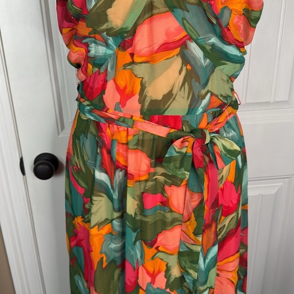 London Times Women's Twist Neck Halter Maxi Dress Sz 12 - Picture 8 of 14